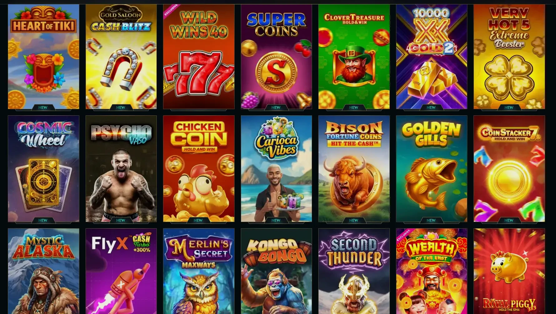 Lucky Elf Casino game selection overview